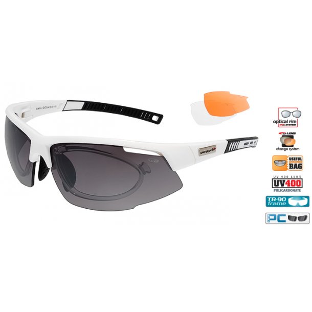 Trafikprop manuskript bur Goggle E865-3R incl. 3 sæt linser og optisk indsats. - Solbriller med  optisk indsats - TW-Pro sport sunglasses