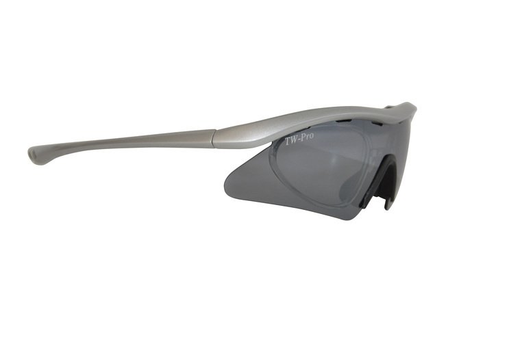 TW-337FV Cykelbrille med optisk indsats Mat Sølv Solbriller med optisk indsats TW-Pro sport